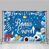 Aperturee - Aperturee Blue Best Bonus Dad Ever Happy Fathers Day Backdrop